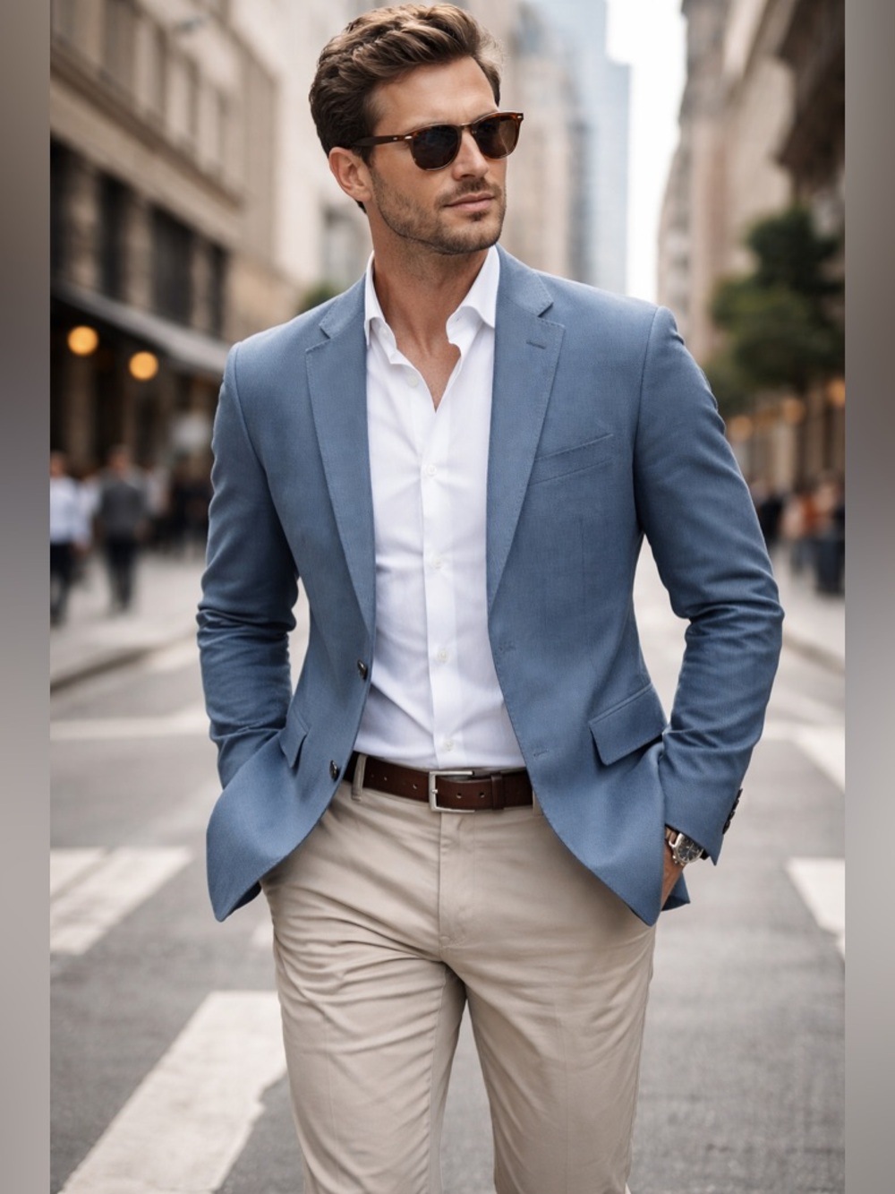 J.CREW Men’s Slate Blue Cotton THOMPSON 2 Button Blazer 42L